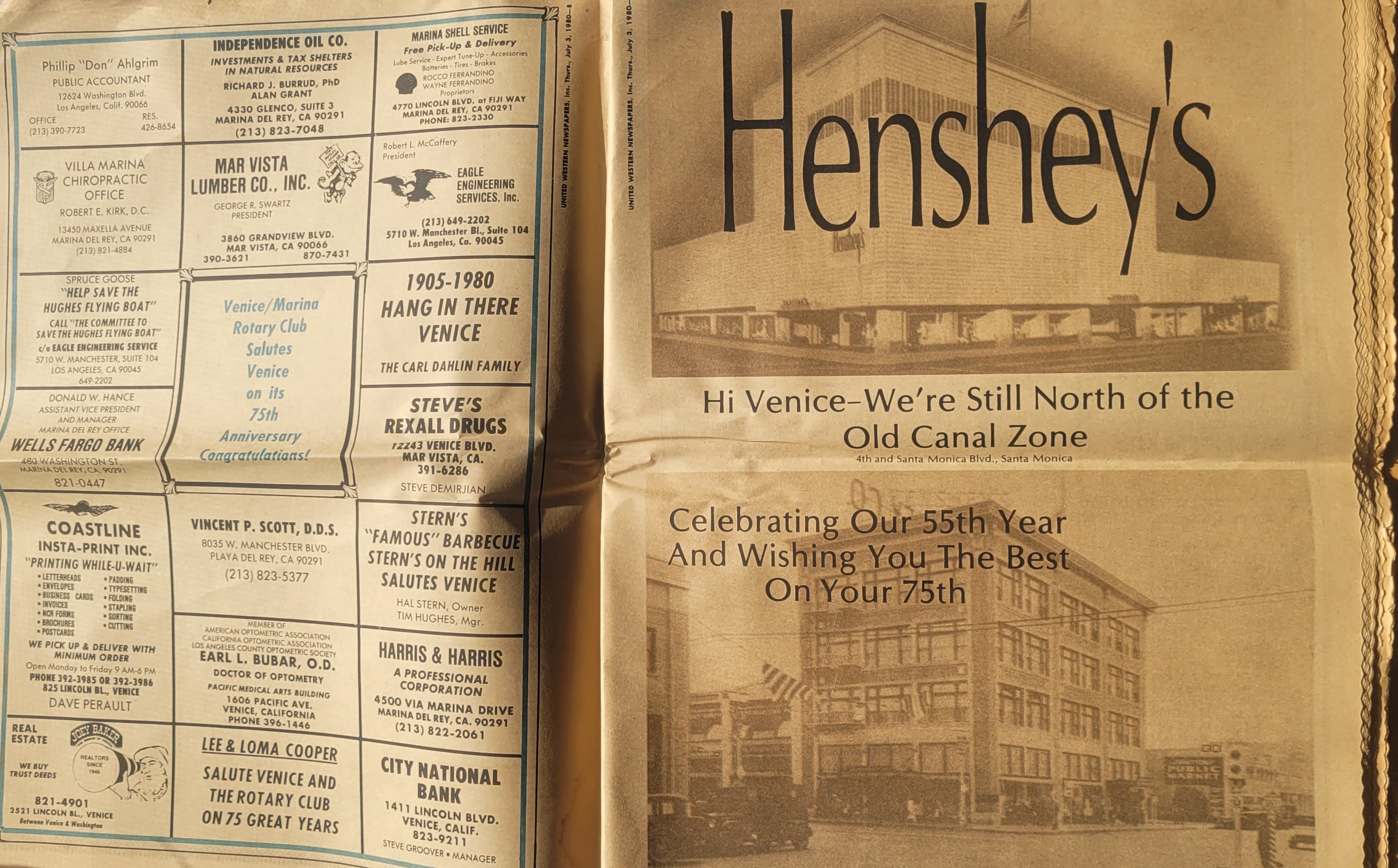 1980 Evening Outlook Newspaper Special: 75th Anniversary Venice of America