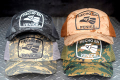 HECHO EN VENICE CAMO TRUCKER HAT