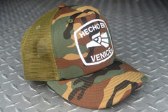 HECHO EN VENICE CAMO TRUCKER HAT